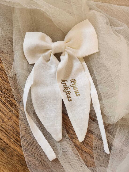 Lininis kaspinas su tekstu