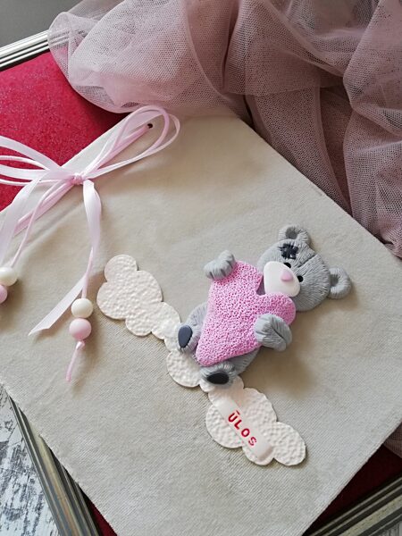 Foto albumas - palinkėjimų knyga dekoruotas polimeriniu moliu meškutis 